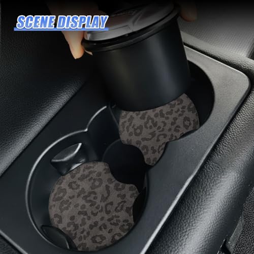 Leopard Print Car Cup Holder Coasters, 2.77'' Drink Cup Mat, No.13 - size: No.13