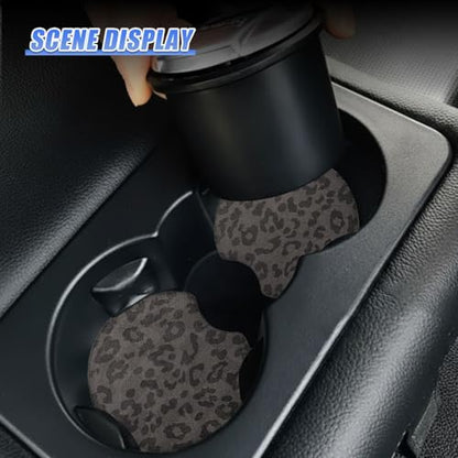 Leopard Print Car Cup Holder Coasters, 2.77'' Drink Cup Mat, No.13 - size: No.13