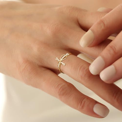 Btysun Cross Rings for Women Christian Gifts Adjustable Non Tarnish Gold Rings Stocking Stuffers Religious Confirmation Catholic Gifts for Her Daughter Sister Faith Baptism Jewelry - color: Confirmation