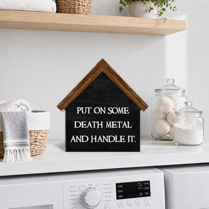 Gothic Home Office Decor, Put on Some Death Metal and Handle It House - color: metal