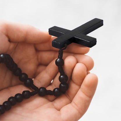 meekoo Natural Wooden Cross Bulk Pendants Mini Cross Beads Bulk for DIY Crafts Jewelry Making - color: Black, size: 1.57 x 2.36 x 0.2 Inch