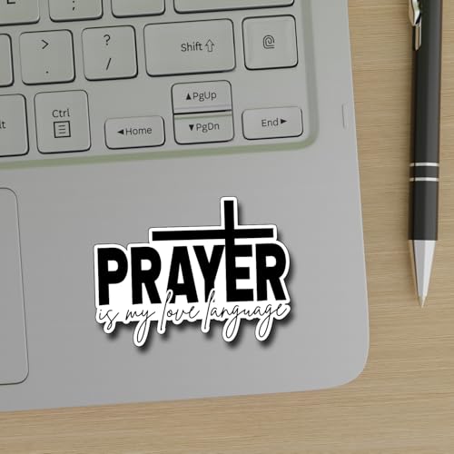 (3Pcs) Prayer is My Love Language Sticker Inspirational Decals Decorate Books Laptop Phone Water Bottles Kindles Tumbler Waterproof Vinyl Stickers 3 x 2,5" Inch - color: Prayer is My Love Language