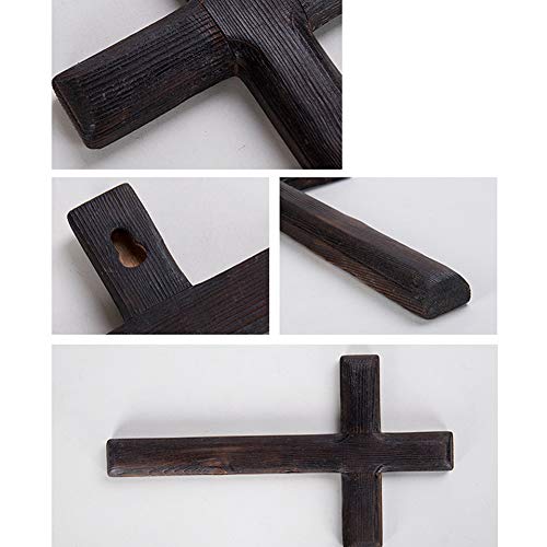 Ewer 11 Inch Wall Mounted Jesus Cross Rustic Wooden Cross Wall Decor Solid Wood Black Holy Jesus Cross Home Weddings Party Meditation Gift Decoration