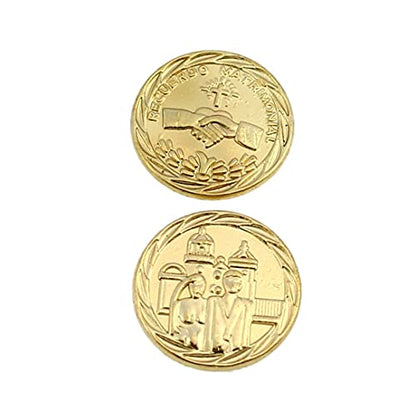 Wedding Unity Coins - Arras de Boda - Decorative Box with Rhinestone Crystals Keepsake 75 (Gold)