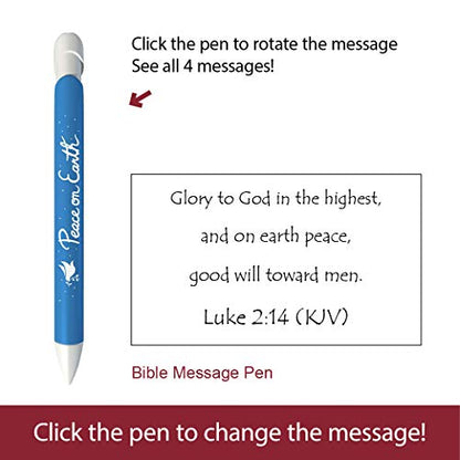 Greeting Pen Bible Verse Pen-Peace on Earth Rotating Message 6 Pen Set 37111