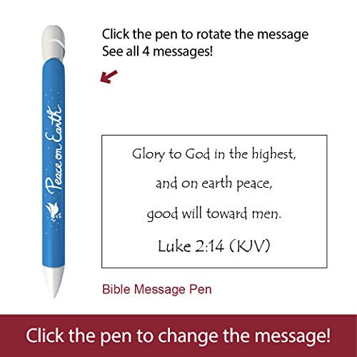 Greeting Pen Bible Verse Pen-Peace on Earth Rotating Message 6 Pen Set 37111