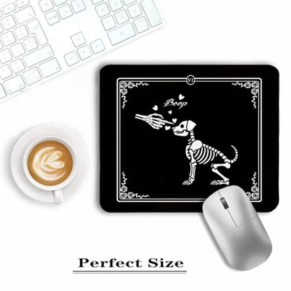 Funny Black Gothic Dog Skeleton Mouse Pad, Gifts for Anniversary Couples Mouse Pads for Wireless Mouse Computers Laptop Desk Accessories, Gothic Office Supplies, 9.5x7.9 Inch - color: colour 3