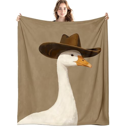 Cowboy Goose Western Blanket, Farm Animal Western Throw Blankets for Home Bedroom Nursery Room Couch Bed Decor, Goose Gifts, Cowboy Nursery Decor, 50x60 Inch - color: 05-vintage Howdy Western(blanket-02)