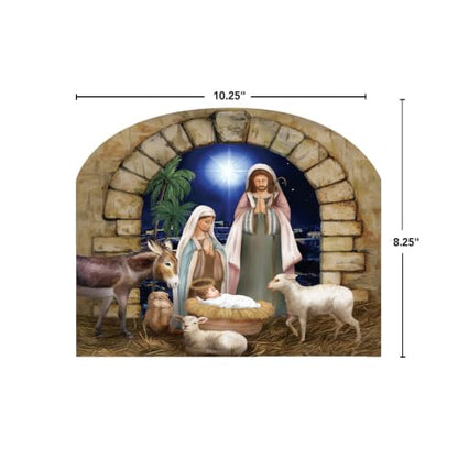Briarwood Lane Christmas Art Sign 8.25x10.25 Away in a Manger - color: Away Manger