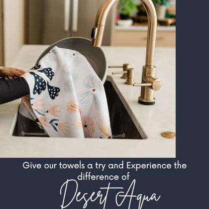 Kitchen Towels, Dish Towels for Kitchen, 3 Pc Kitchen Towel Set - color: Aqua
