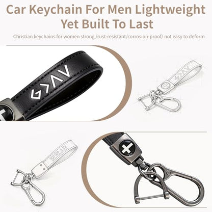 Christian Cross Keychain for Men and Women Faith Gift for Dad/Son/Husband/Loves/Friends on Christmas/Easter