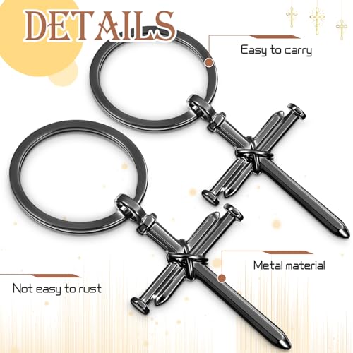 Landical Christian 3 Nail Cross Keychain Men Religious Gifts