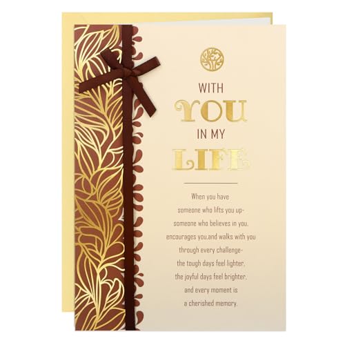 Birthday Card for Husband Wife Girlfriend Boyfriend with Romantic Ribbon - color: Love-1