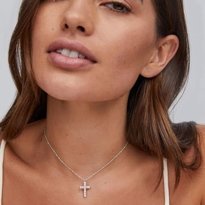 Kendra Scott Cross Crystal Pendant Necklace, Fashion Jewelry for Women - color: RHODIUM - WHITE CRYSTAL