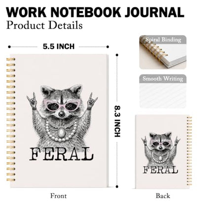 Funny Feral Raccoon Notebook Journal for Women Teen Girls Gifts - color: Raccoon