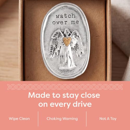 DEMDACO Guardian Angel Watch Over Me Visor Clip, Silver Toned, 2 x 1.5 in