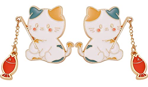 Cat Fishing Animal Earrings For Womens Super Cute Dangle Earrings