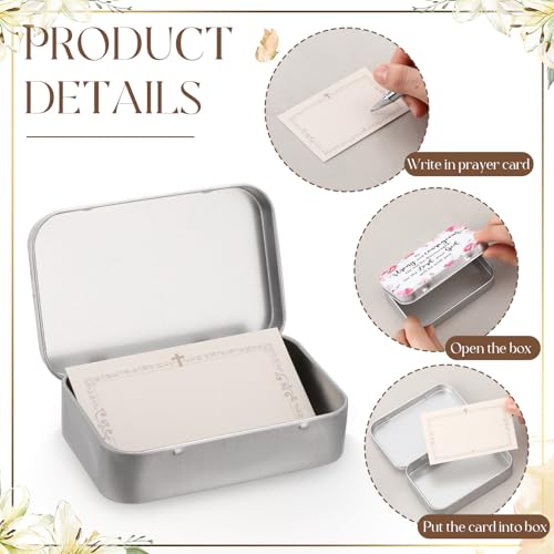 24 Prayer Boxes with 120 Prayer Cards 8 Floral Scripture Designs - style: Floral