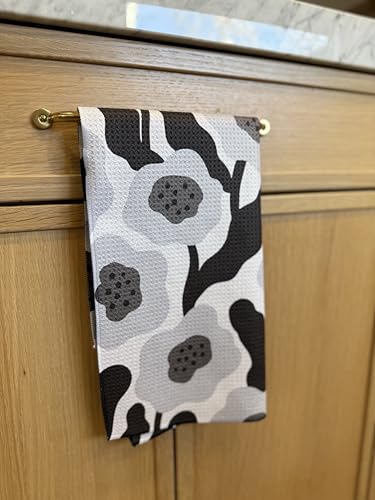 Kitchen Towels, Dish Towels for Kitchen, 3 Pc Kitchen Towel Set - color: Black/Gray