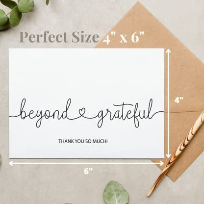 Paper Play Thank You Cards with Envelopes Beyond Grateful, Bulk Pack of 20 - color: Beyond Grateful