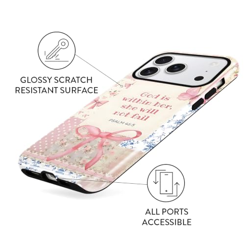 Jesus Bow Collage Phone Case for iPhone 17 Pro/Phone 18 Pro 6.3'' - color: Bible verses pink bow, size: iPhone 17 Pro/Phone 18 Pro