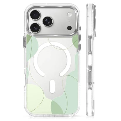 for iPhone 17 Pro/iPhone 18 Pro Case [Compatible with Magsafe],Girls Women Clear Magnetic Case Silicone Shockproof Protective Cover with Pattern Aesthetic Green Wavy Art - color: Aesthetic Green Wavy Art, size: iPhone 17 Pro/iPhone 18 Pro