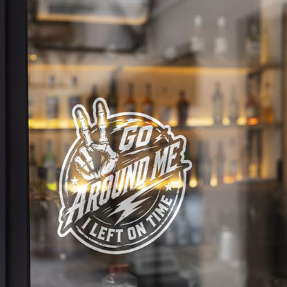 2PCS Funny Quote UV DTF Sticker, Go Around Me Window Car Decal 10in - color: Go Around Me