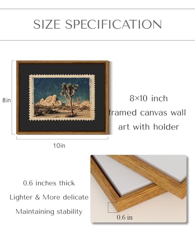 InSimSea Framed Canvas Wall Art, Western Desert Cactus, 10x8 Inch - color: Mail in the Wilderness