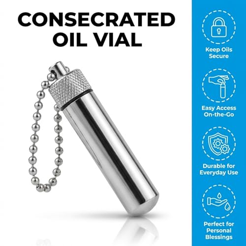 LDS Consecrated Oil Vial Keychain for Priesthood Holders (Silver, 4-Pack) - size: 4-Pack