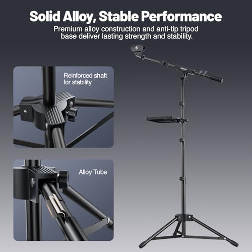 Phenyx Pro Adjustable Microphone Stand with Large Tray MA-S1