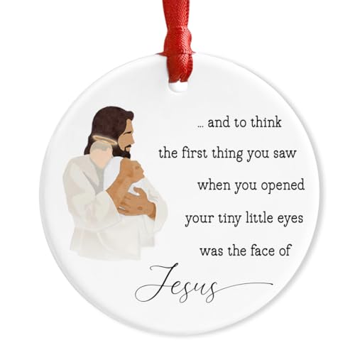 Miscarriage Gifts Ceramic Christmas Ornament - Angel Baby Miscarriage Sympathy Gift for Mother, Father, Family - Be with Jesus Memorial Ornaments - Infant, Child Loss Grief - color: Memorial
