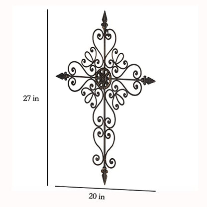 Retrome 27" H Metal Cross Wall Decor, Arrow Accents, Bronze………