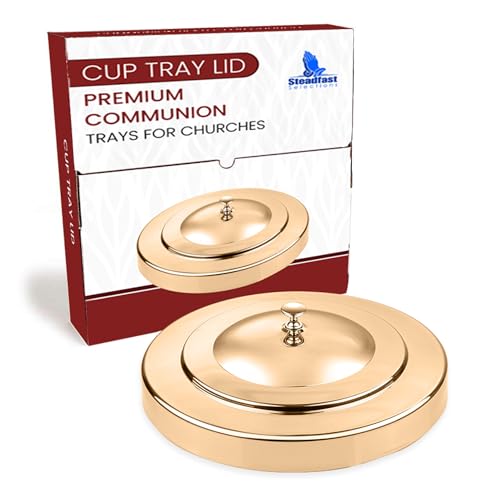 (Cup Tray Lid) Gold Premium Communion Trays for Churches | Stainless Steel Communion Ware Set, Supplies | 40 Cup Tray - color: Cup Tray Lid