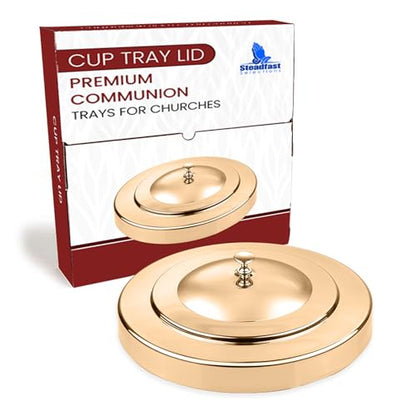 (Cup Tray Lid) Gold Premium Communion Trays for Churches | Stainless Steel Communion Ware Set, Supplies | 40 Cup Tray - color: Cup Tray Lid
