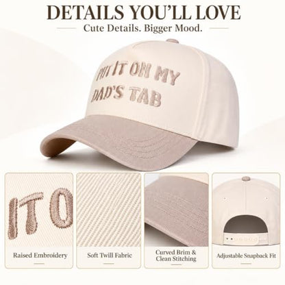 Trendy Embroidered Baseball Cap for Men & Women, Adjustable Snapback Hat for Casual Wear - color: Khaki Beige