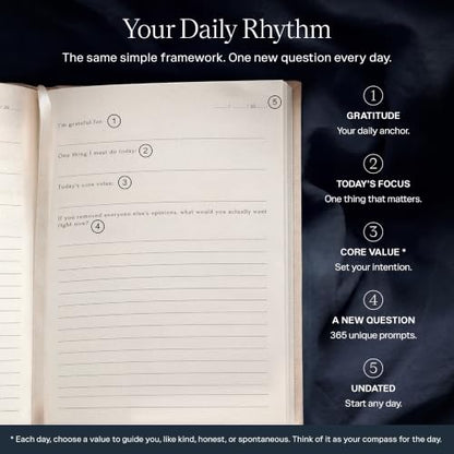 THE INNER VOICE Guided Journal for Women & Men, 365 Prompts for Self Care - color: Ivory