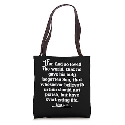 John 3:16 King James Bible Version, Complete Verse KJV Tote Bag