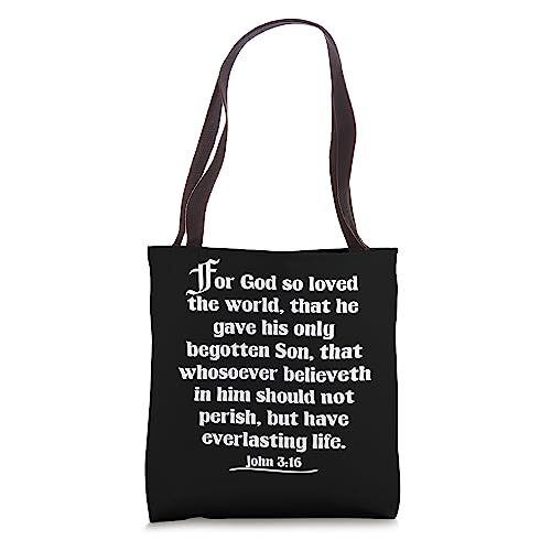 John 3:16 King James Bible Version, Complete Verse KJV Tote Bag