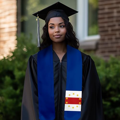 Graduation Satin Sash Scarf 72" Stole - color: Cape Verde Flag