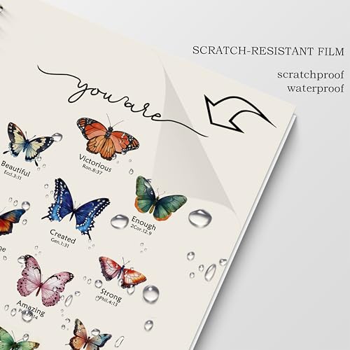 Spiral Bible Butterfly Journaling Notebook 5.5x8.3, Prayer Journal for Women Spiral Bound, Christian Gifts for Women, Motivational School Notebooks Journal for Teen Girls - color: You Are…