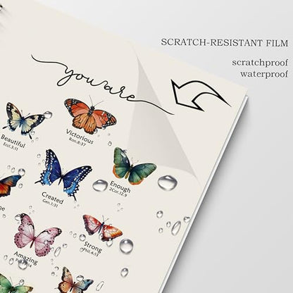 Spiral Bible Butterfly Journaling Notebook 5.5x8.3, Prayer Journal for Women Spiral Bound, Christian Gifts for Women, Motivational School Notebooks Journal for Teen Girls - color: You Are…