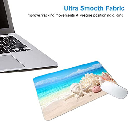 Sand Beach Mouse Pad,Cute Mouse pad,Custom Small Mouse Pads with Designs,Portable Office Non-Slip Rubber Base Wireless Mouse Pad for Laptop - color: S302