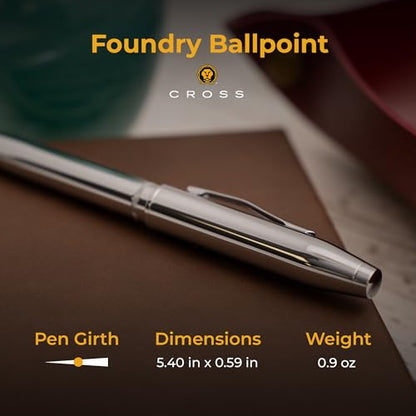 Cross Foundry Personalized Engraving Ballpoint Pen in Polished Chrome - color: Chrome