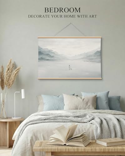 VIYYIEA Large Framed Christian Wall Art, 24x36 Inch Jesus and the Lost Sheep Canvas Print, Neutral Good Shepherd Religious Decor for Living Room Prayer Room Church - color: Christ Beneath the Mountain
