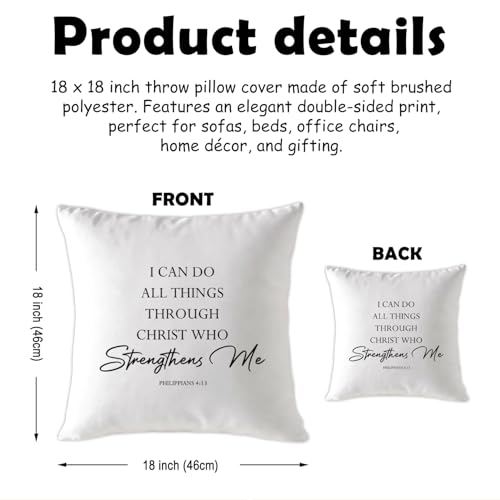 Bible Verse Throw Pillow Cover, Inspirational Room Decor - color: Inspirational Quote-02
