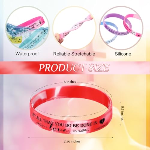 Unittype 240 Pcs Bible Verse Bracelets Bulk Christian Gift, Rainbow Color - color: Rainbow Color