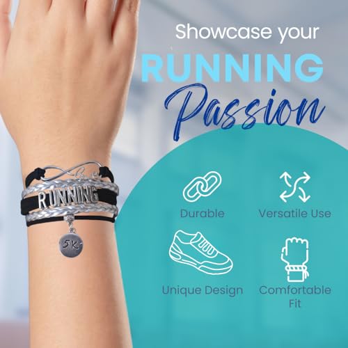 Infinity Collection Running Gifts- Runner Bracelet, Jewelry, Adjustable Charm Bracelet- Perfect Cross Country, Track, Marathon Gifts … - color: 5k