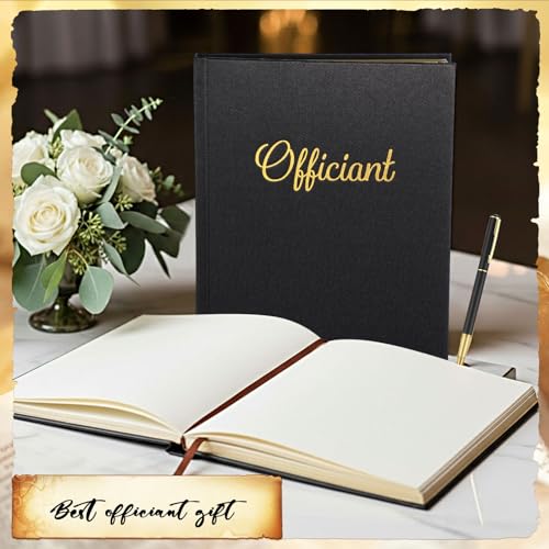 Engrowtic Wedding Officiant Book with Pen 5.25x8.25,Black,Vivid - color: Black, style: Vivid