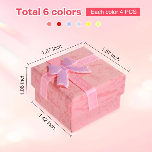 AQUEENLY 24 PCS Ring Boxes Mini Jewelry Gift Box for Ring Earring Pendant - size: 1 Count (Pack of 24)