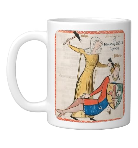 Proverbs 31 29 31 Woman Medieval Christian Art Design Ceramic Mug, White, 11oz - color: White, size: 11 Ounces